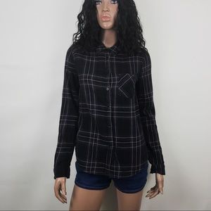 Paige Black/Plum Plaid Shirt